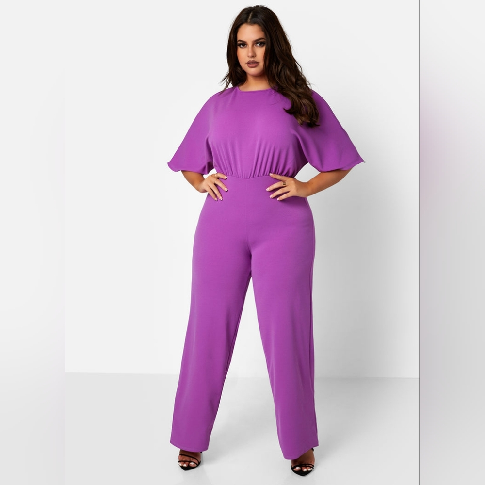 Purple dolman sleeve jumpsuit